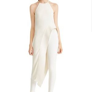 Black HALSTON Asymmetric High/Low Statement Top